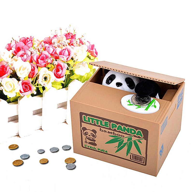 ALIMITOPIA Saving Money Box,Vocal Mischief Stealing Coin Piggy Bank Coin Storage Pot(Cartoon Panda) - Image 5